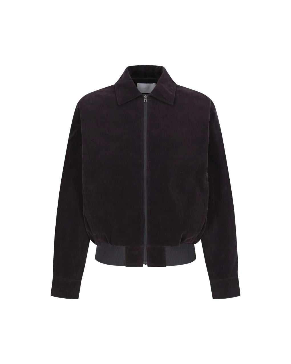 [AMOMENTO] VELVET ZIP-UP JUMPER - BLACK