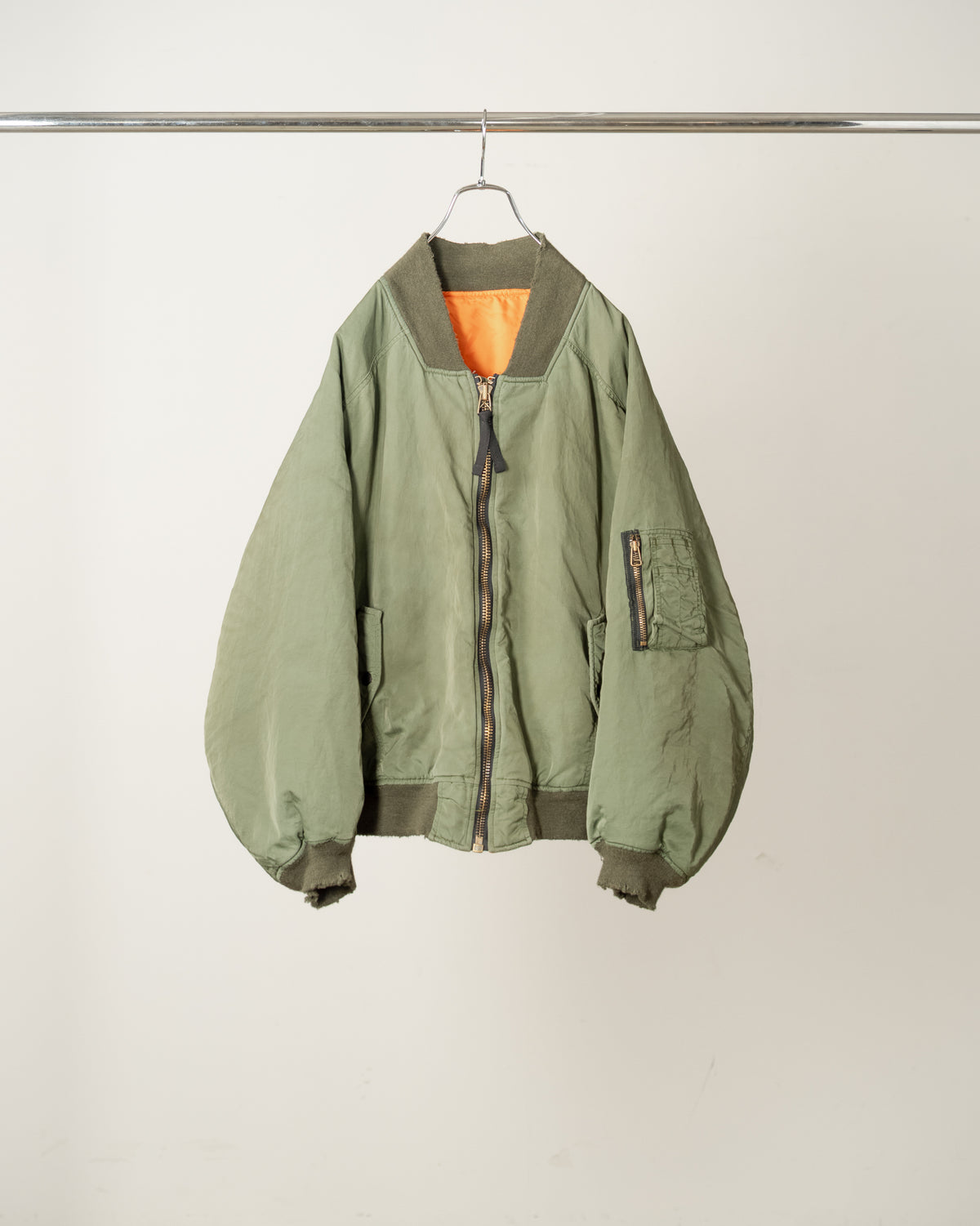 【ANCELLM】AGING BOMBER JACKET - KHAKI
