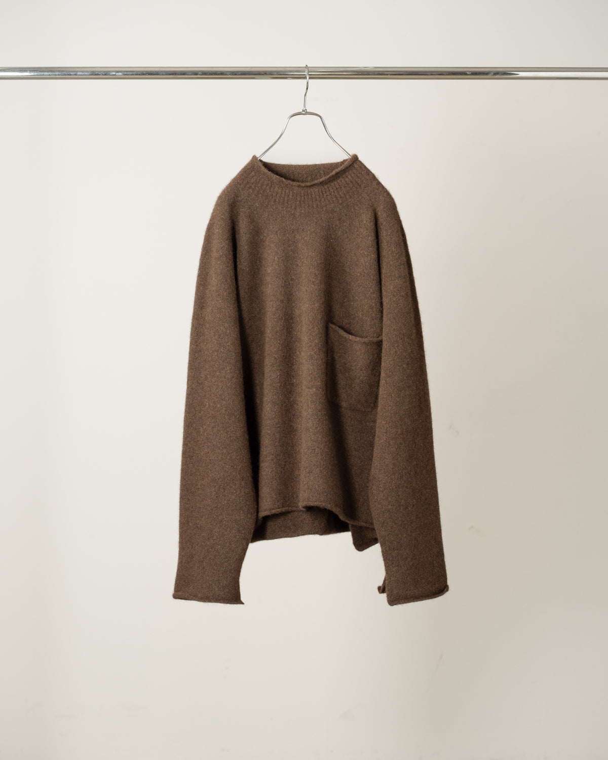 【ANCELLM】ROLLNECK LS KNIT - BROWN