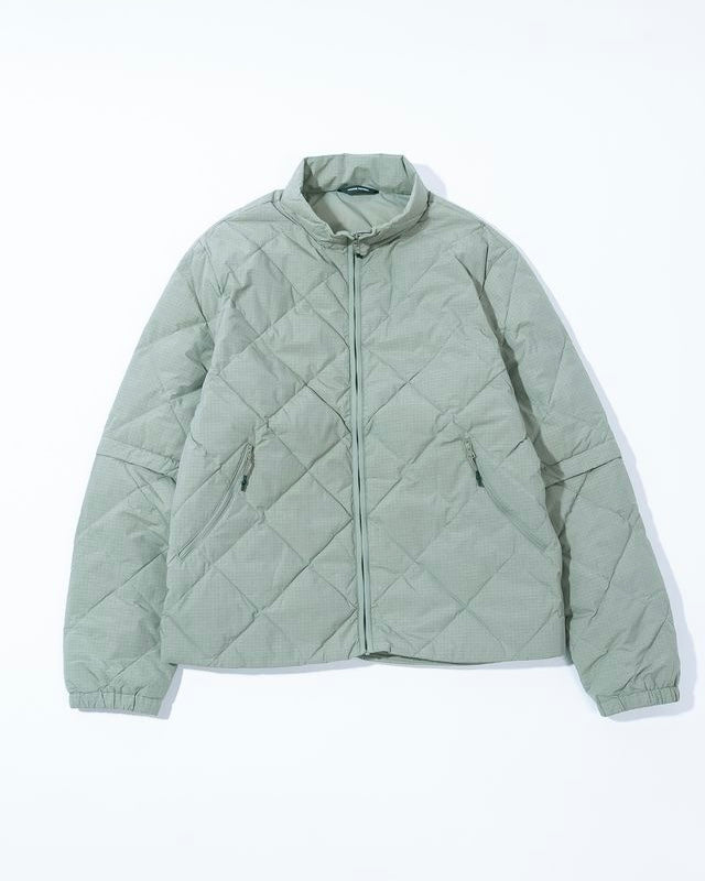 【HIKING PATROL】BASE GRID LT DOWN ZIP CHECK JACKET - THYME