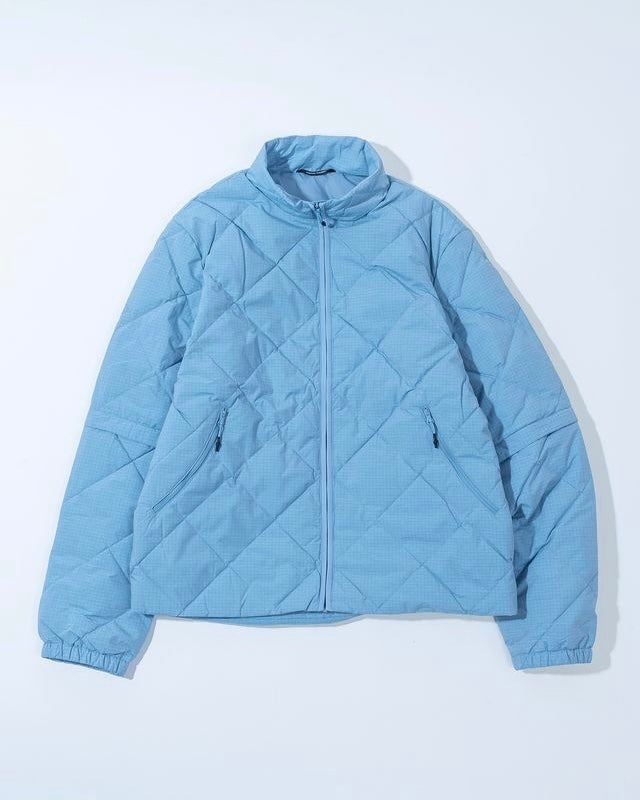 【HIKING PATROL】BASE GRID LT DOWN ZIP CHECK JACKET - BLUE