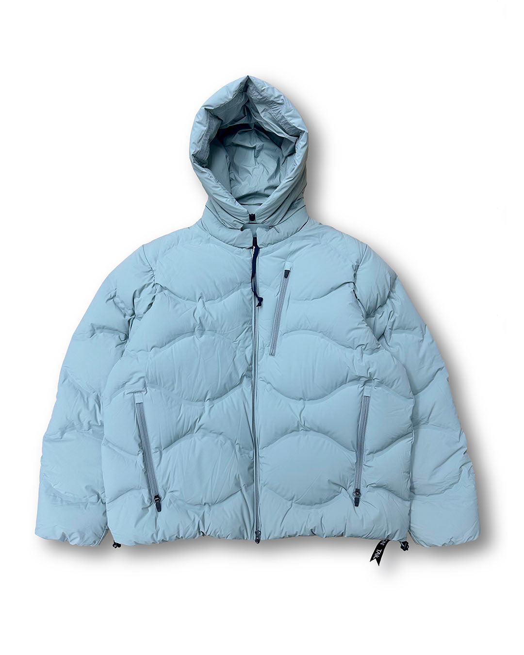 【POLIQUANT】TAION | POLIQUANT THE HOODED ACTIVE DOWN JACKET / DEVIDED - AQUA GRAY
