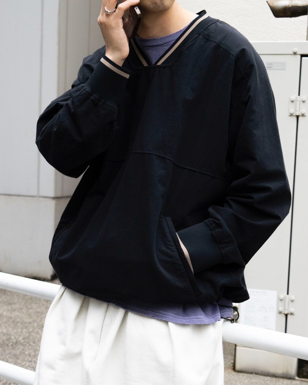 ANCELLM】C/N PULLOVER SHIRT - BLACK
