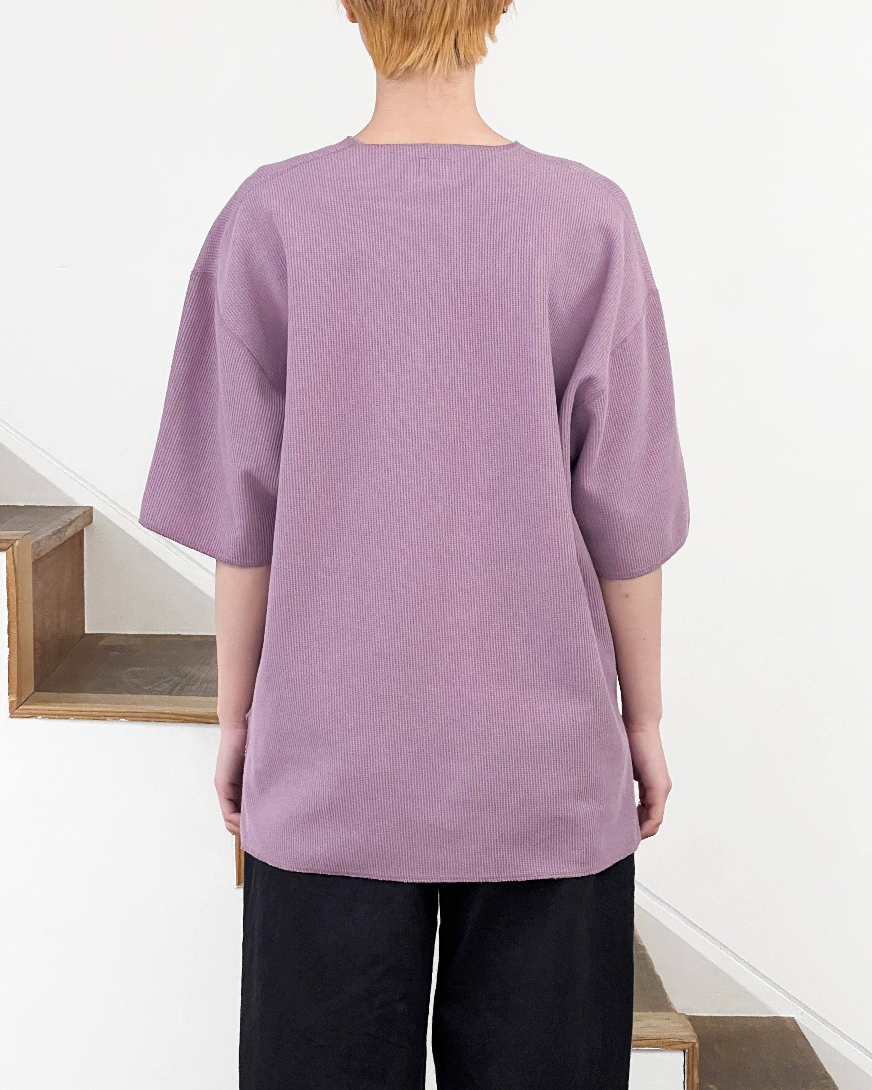 【blurhms ROOTSTOCK】ROUGH&SMOOTH THERMAL OVER-NECK - PURPLE GREY