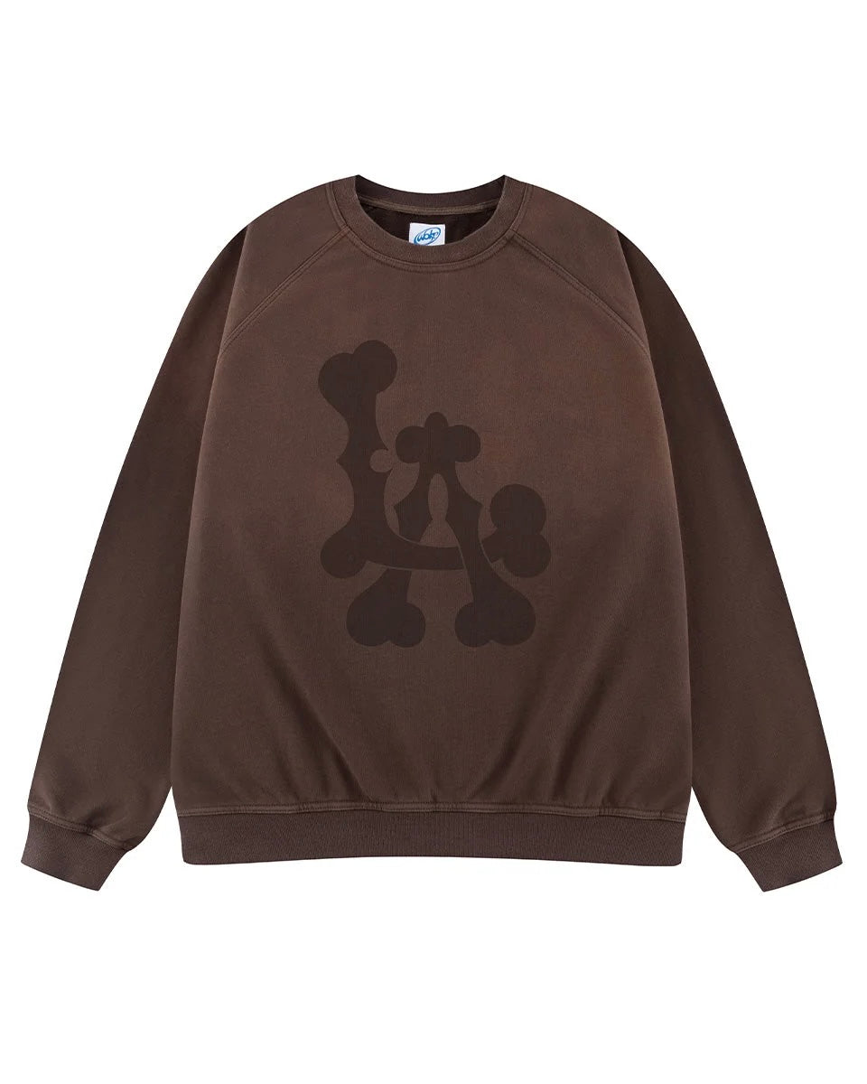 【WOKE EDGE】LA RAGLAN SWEAT - BROWN