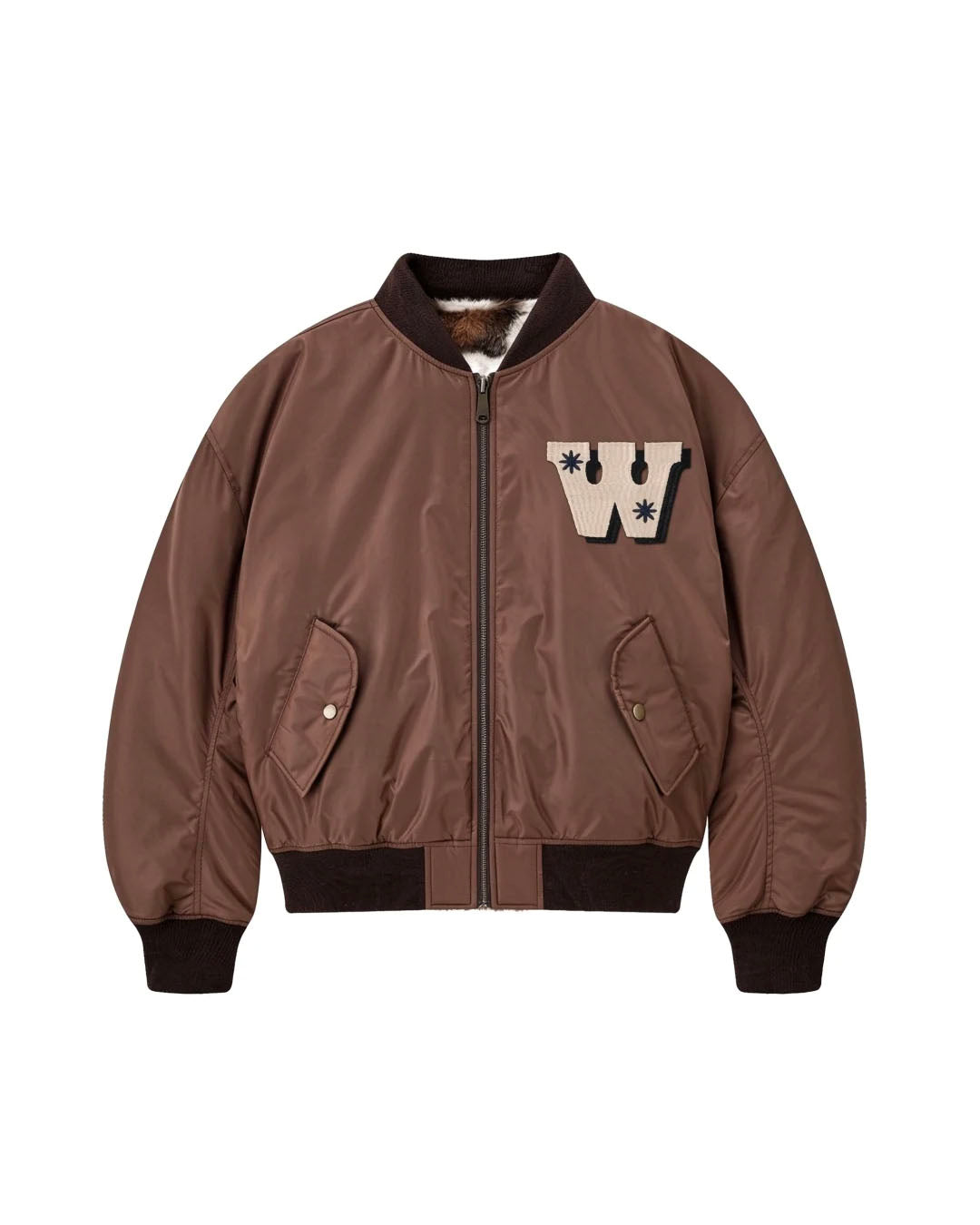 【WOKE EDGE】REVERSIBLE BOA MA-1 - BROWN