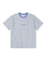 Load image into Gallery viewer, [THISISNEVERTHAT] MICRO STRIPED TEE - HAZY BLUE 
