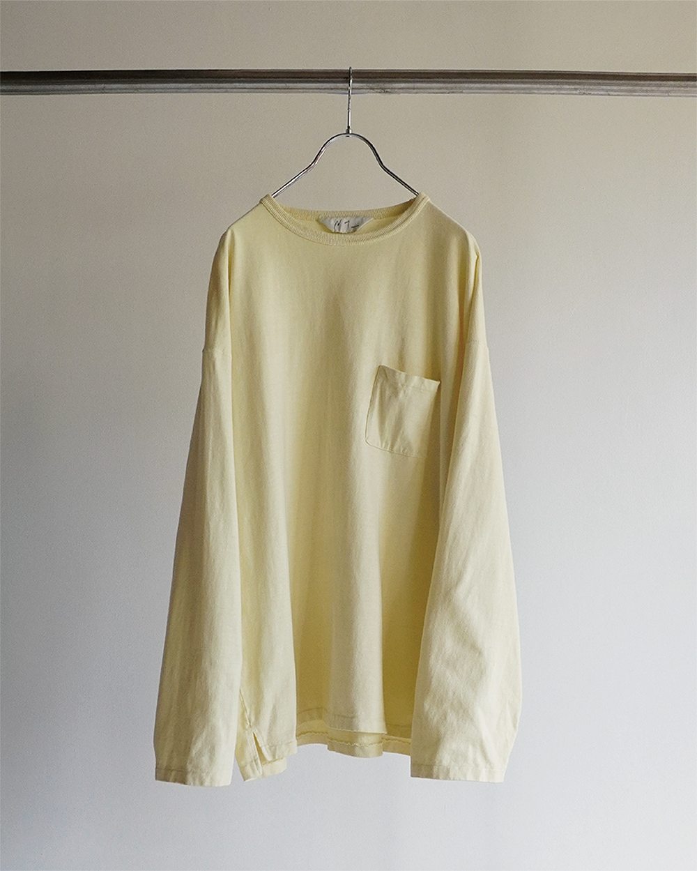 ANCELLM] C/R CREW NECK LS SHIRT - CREAM – pan-kanazawa