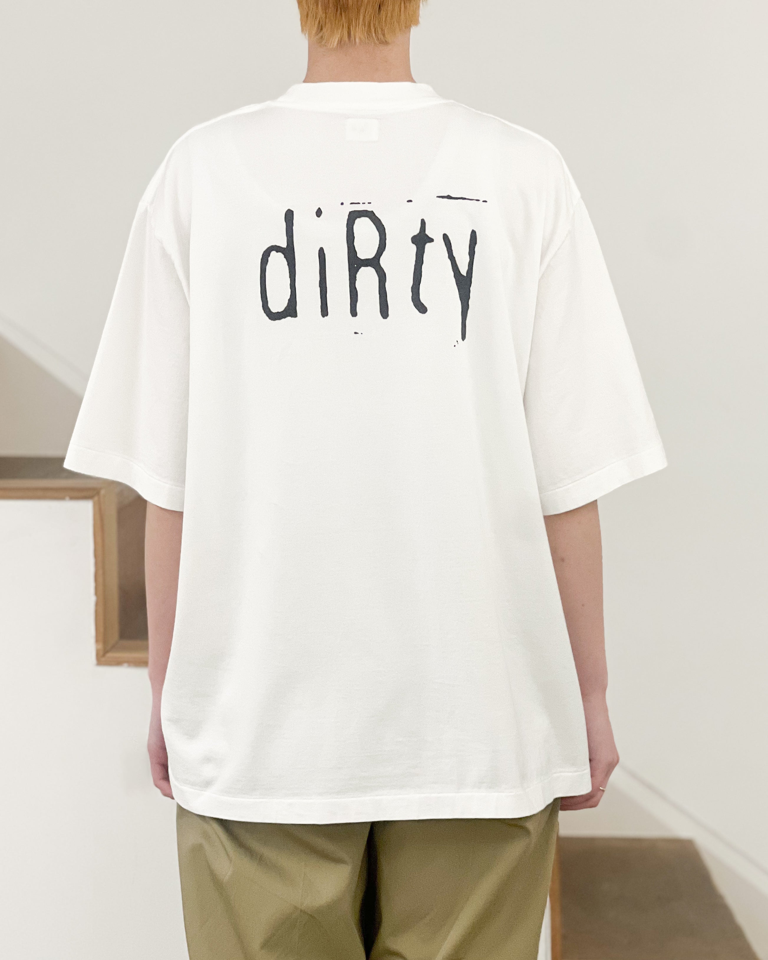 【blurhms ROOTSTOCK】DIRTY PRINT TEE WIDE - WHITE