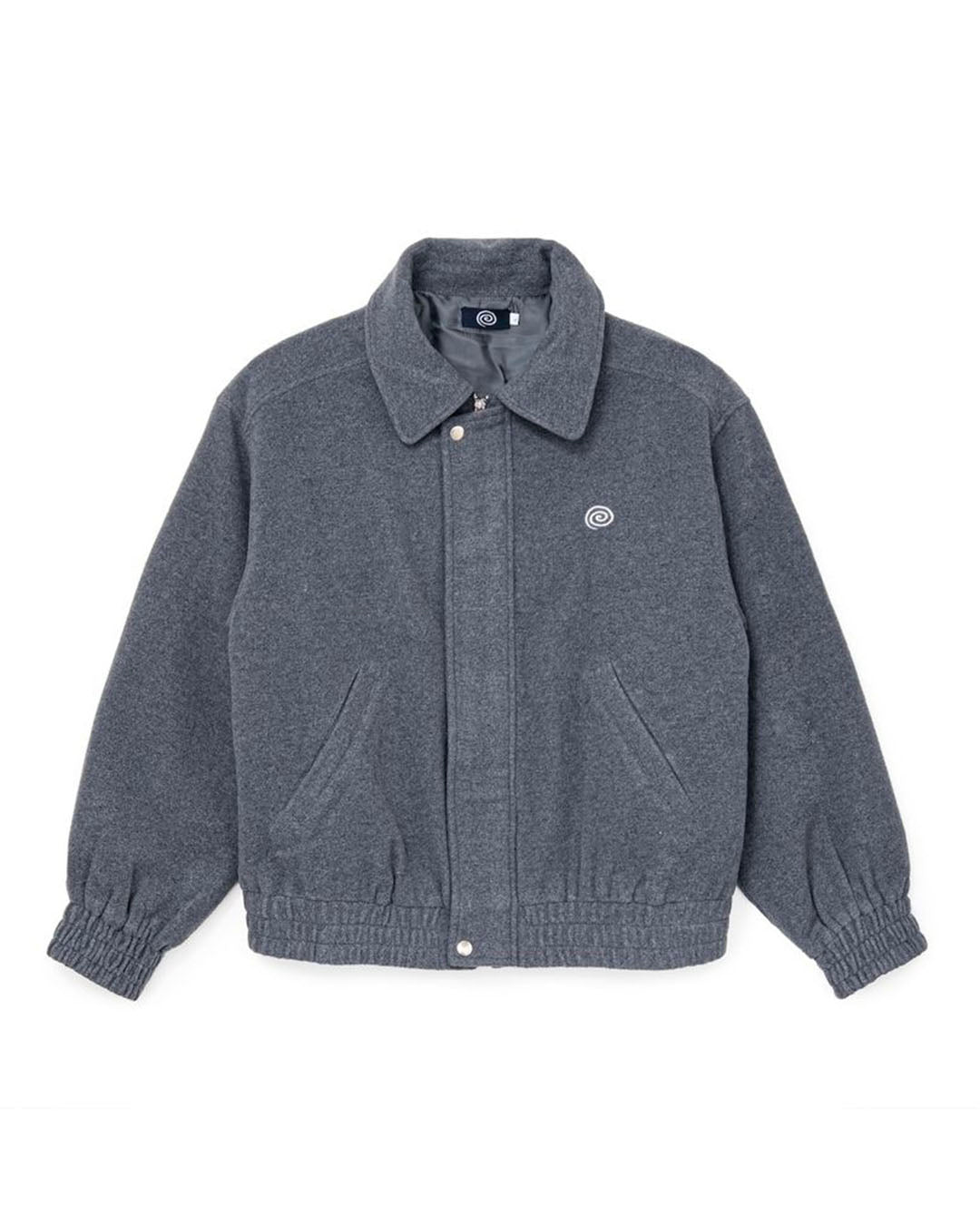 【SOL】WOOL-BLEND STAND-COLLAR JACKET - GRAY
