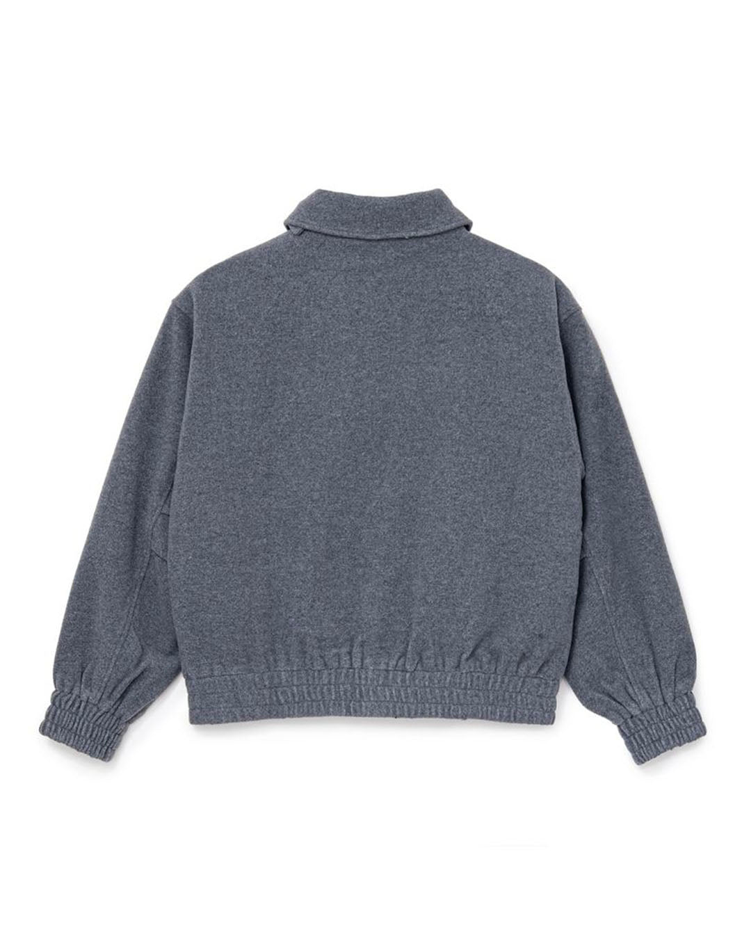 【SOL】WOOL-BLEND STAND-COLLAR JACKET - GRAY
