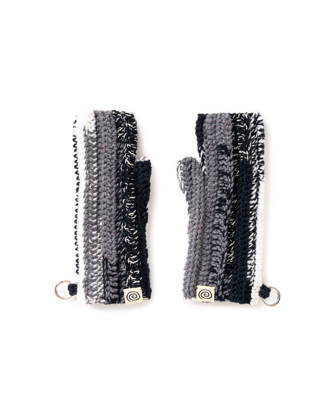 【SOL】HAND-KNITTED FINGERLESS GLOVES - GRAY MIX