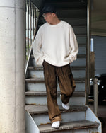画像をギャラリービューアに読み込む, 【ANCELLM】AGING CORDUROY PANTS - BROWN
