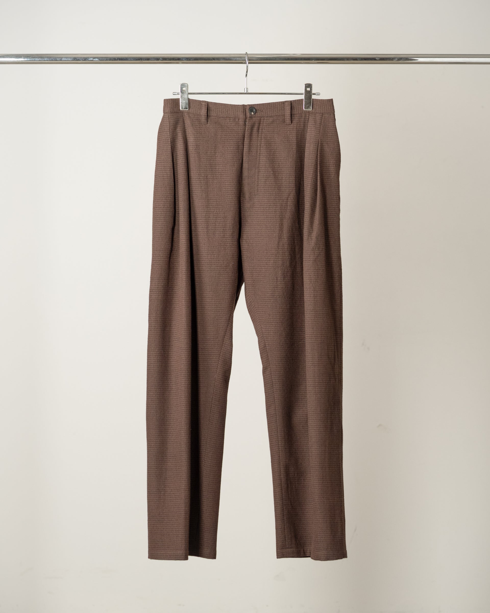 【ANCELLM】PLAID CHECK WOOL SLACKS - GRAPH CHECK