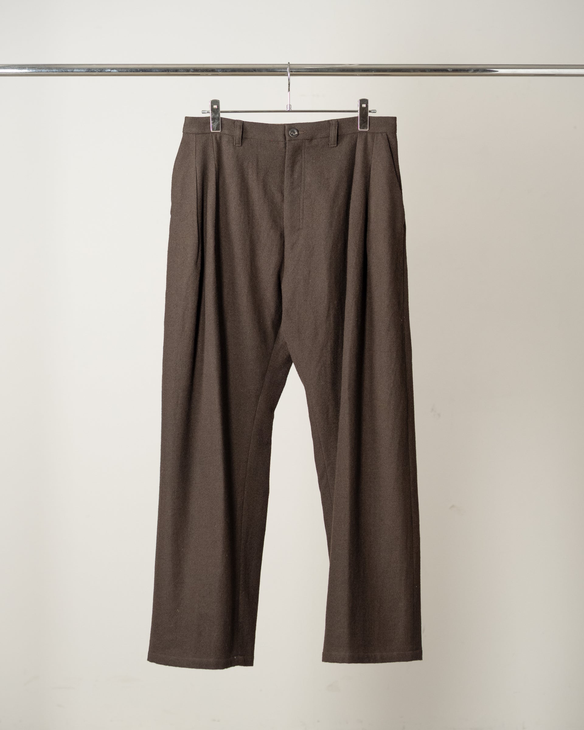 【ANCELLM】WOOL SLACKS - BROWN