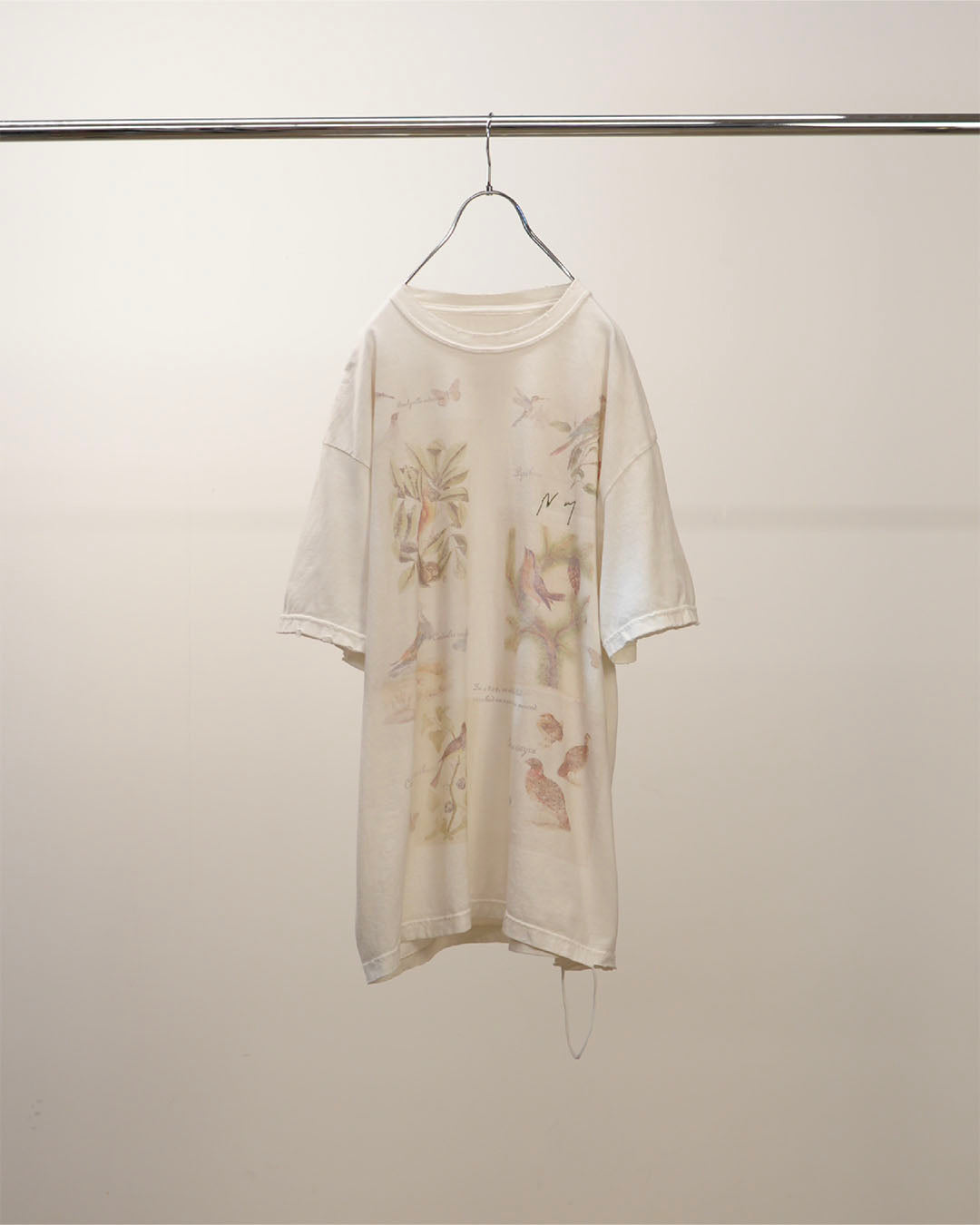 【ANCELLM】BIRD ENCYCLOPEDIA T-SHIRT - WHITE