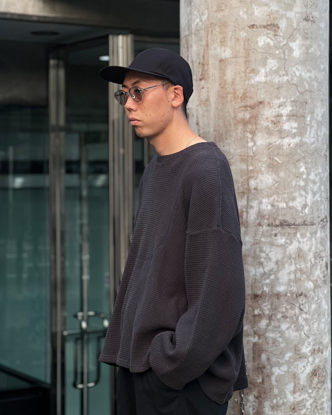 KIJIMA TAKAYUKI】COTTON GABA 6PANEL CAP - BLACK