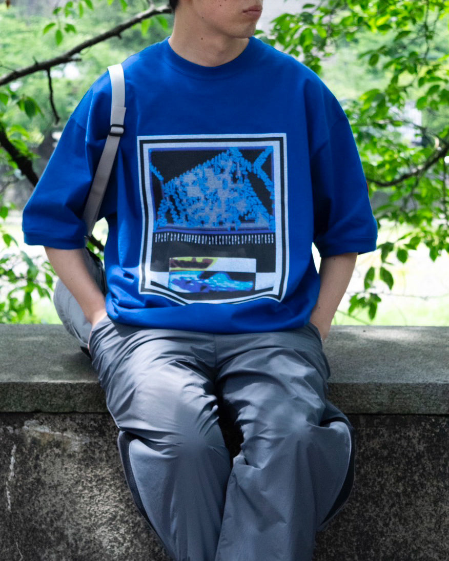 【国内買付】C.E AS Raytracing Short Sleeve スウェットTシャツ C.E】AS RAYTRACING SHORT SLEEVE CREW NECK - NAVY