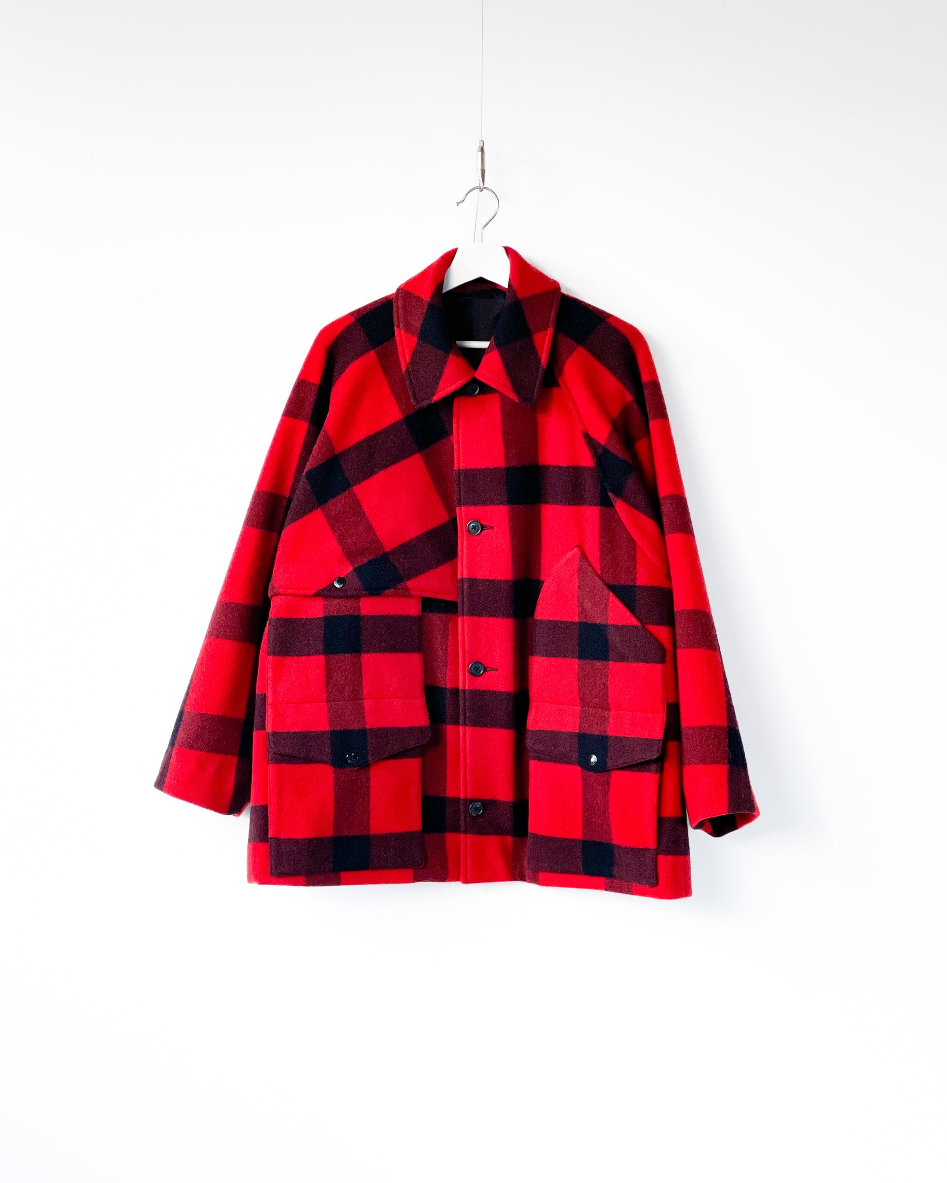 【blurhms】BUFFALO PLAID CRUISER JACKET - RED × BLACK