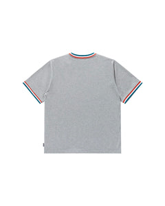 【BLACKEYEPATCH】SMALL OG LABEL RIB KNITTED TEE - HEATER GRAY