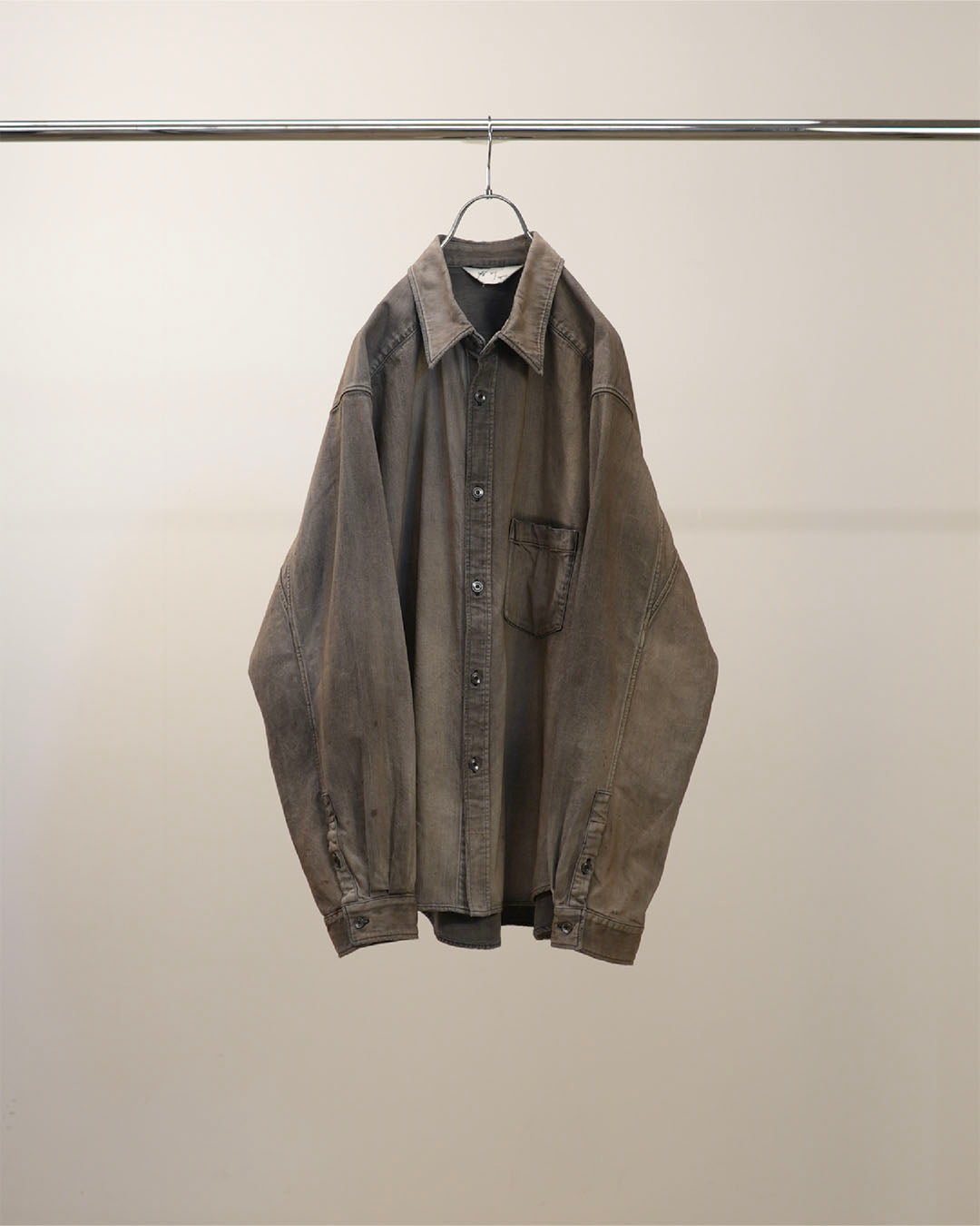 [ANCELLM] DENIM DRESS SHIRT - BLACK