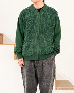 【THISISNEVERTHAT】VELVET KNIT ZIP POLO - GREEN