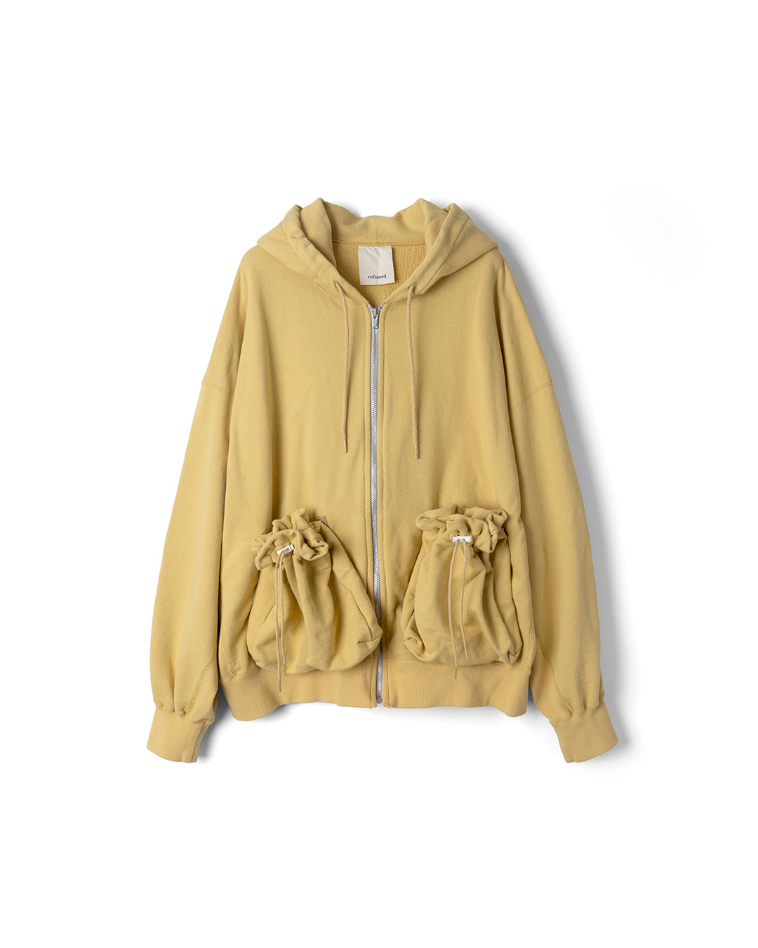 【REFOMED】"KINCHAKU" ZIPUP HOODIE - YELLOW