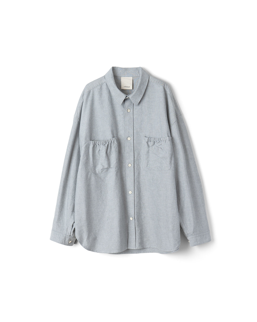 【REFOMED】WRIST PATCH WIDE SHIRT"OX" - GRAY