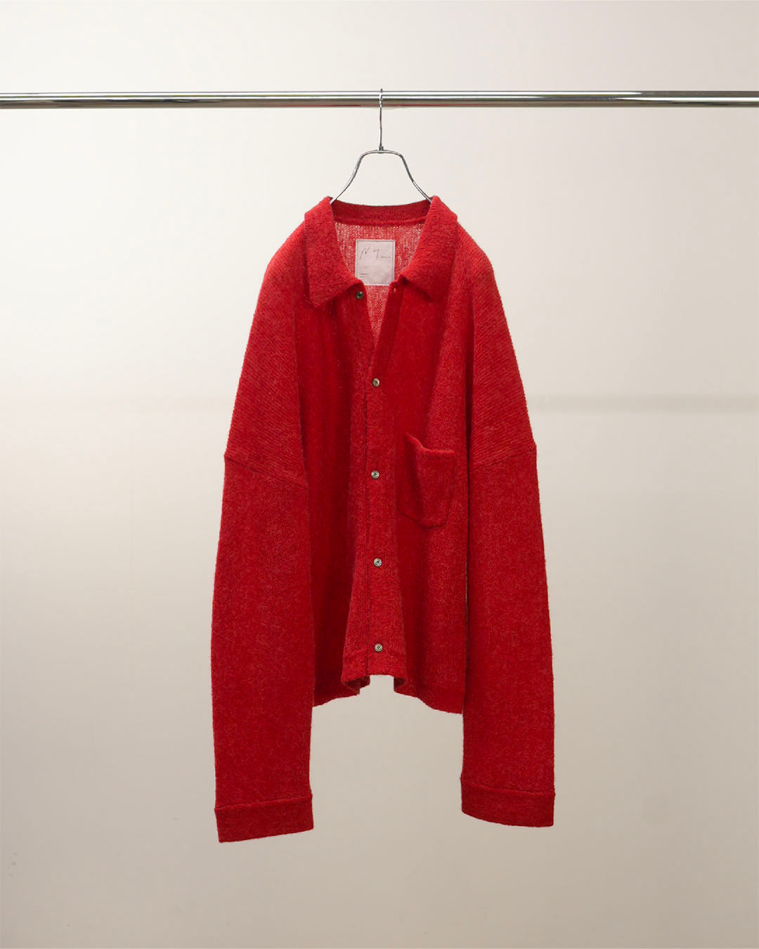 [ANCELLM]KIMONO KNIT SHIRT - RED