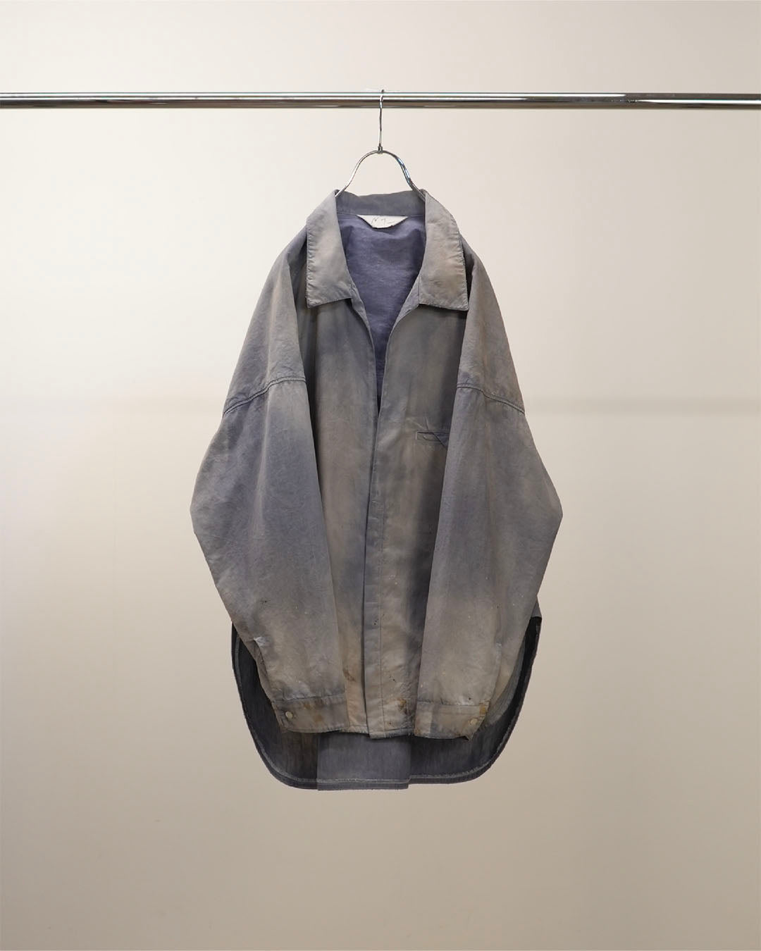 [ANCELLM] AGING CHAMBRAY LONG SHIRT - DUSKY PURPLE