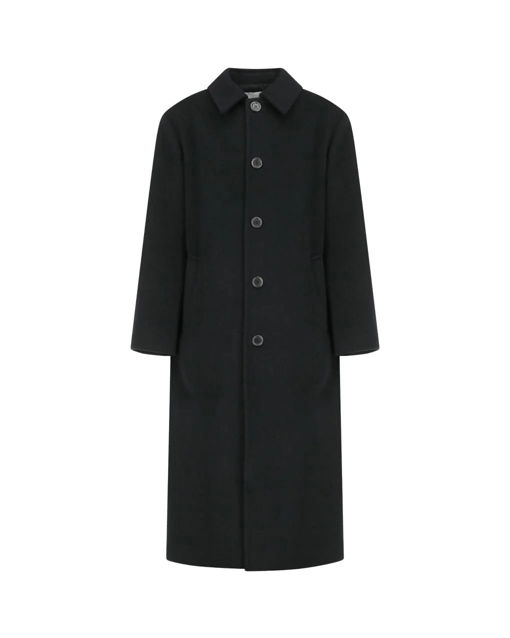 【AMOMENTO】MENS SINGLE BREASTED LONG COAT - BLACK