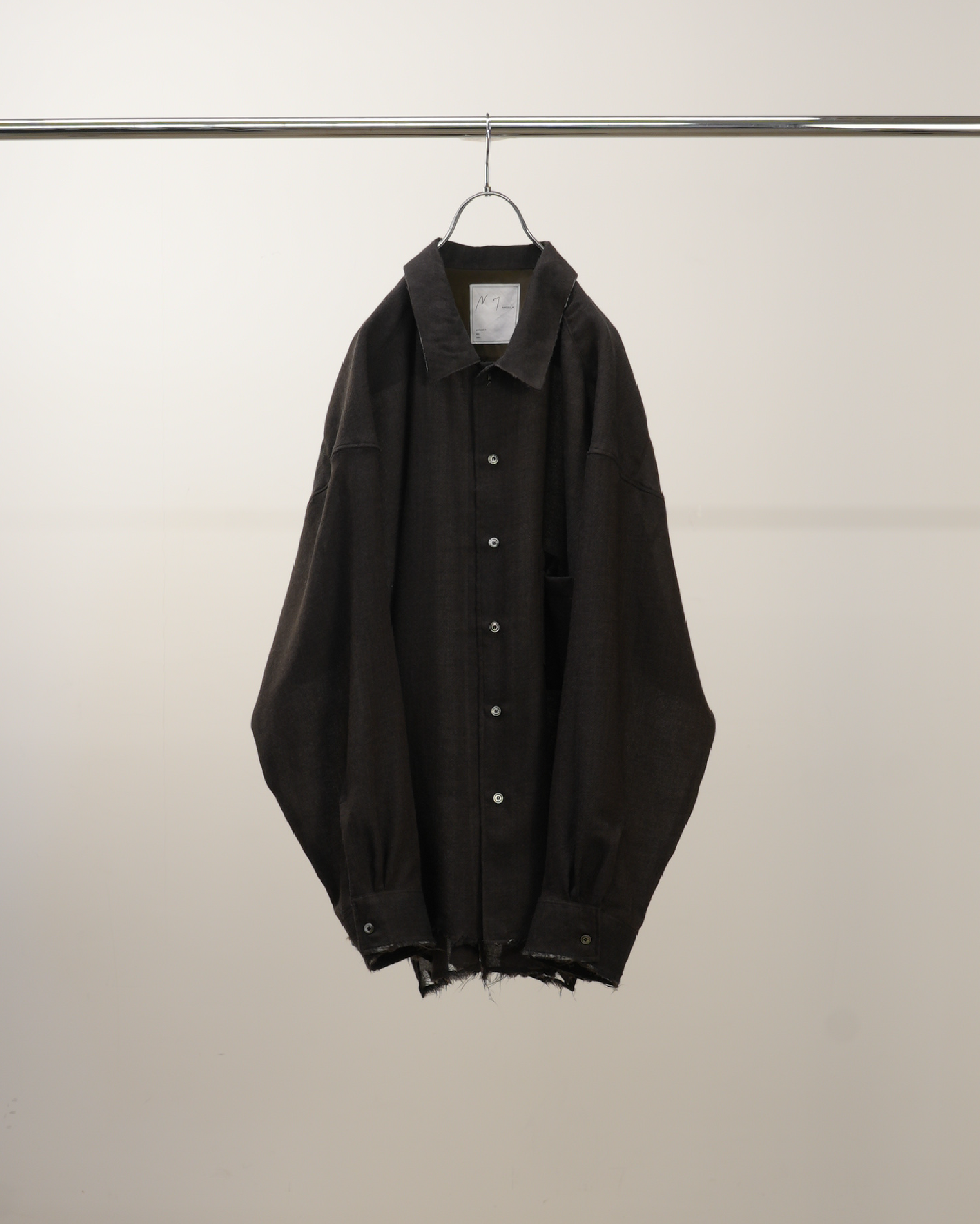 【ANCELLM】WOOL KERSEY SHIRT - BROWN