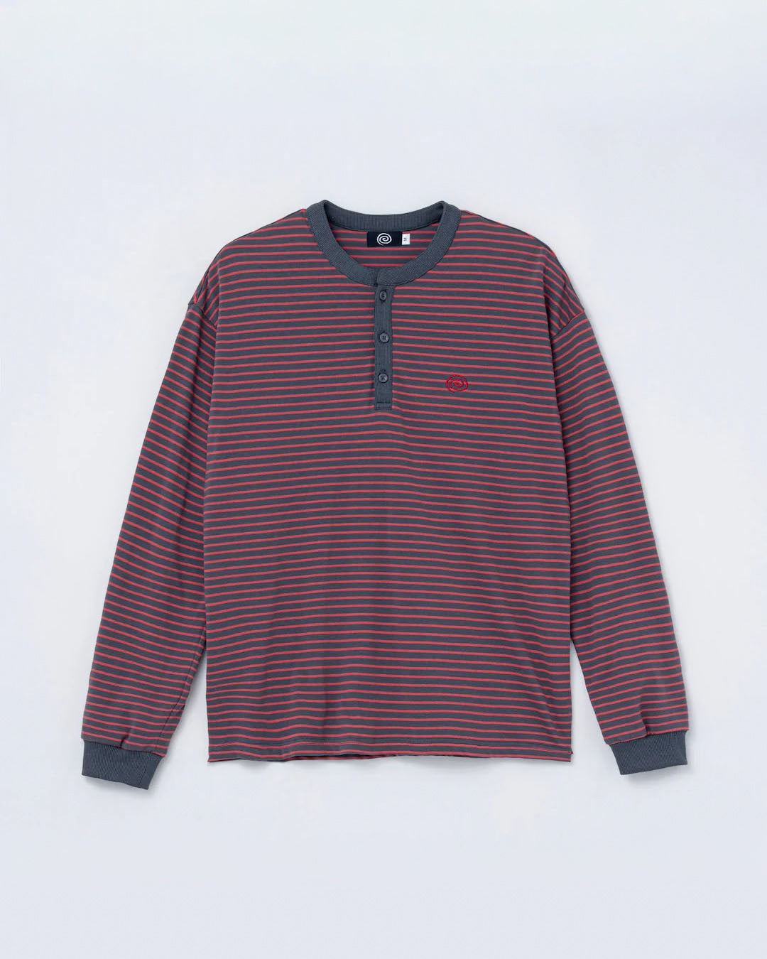 【SOL】BORDER L/S TEE - GRAY&RED