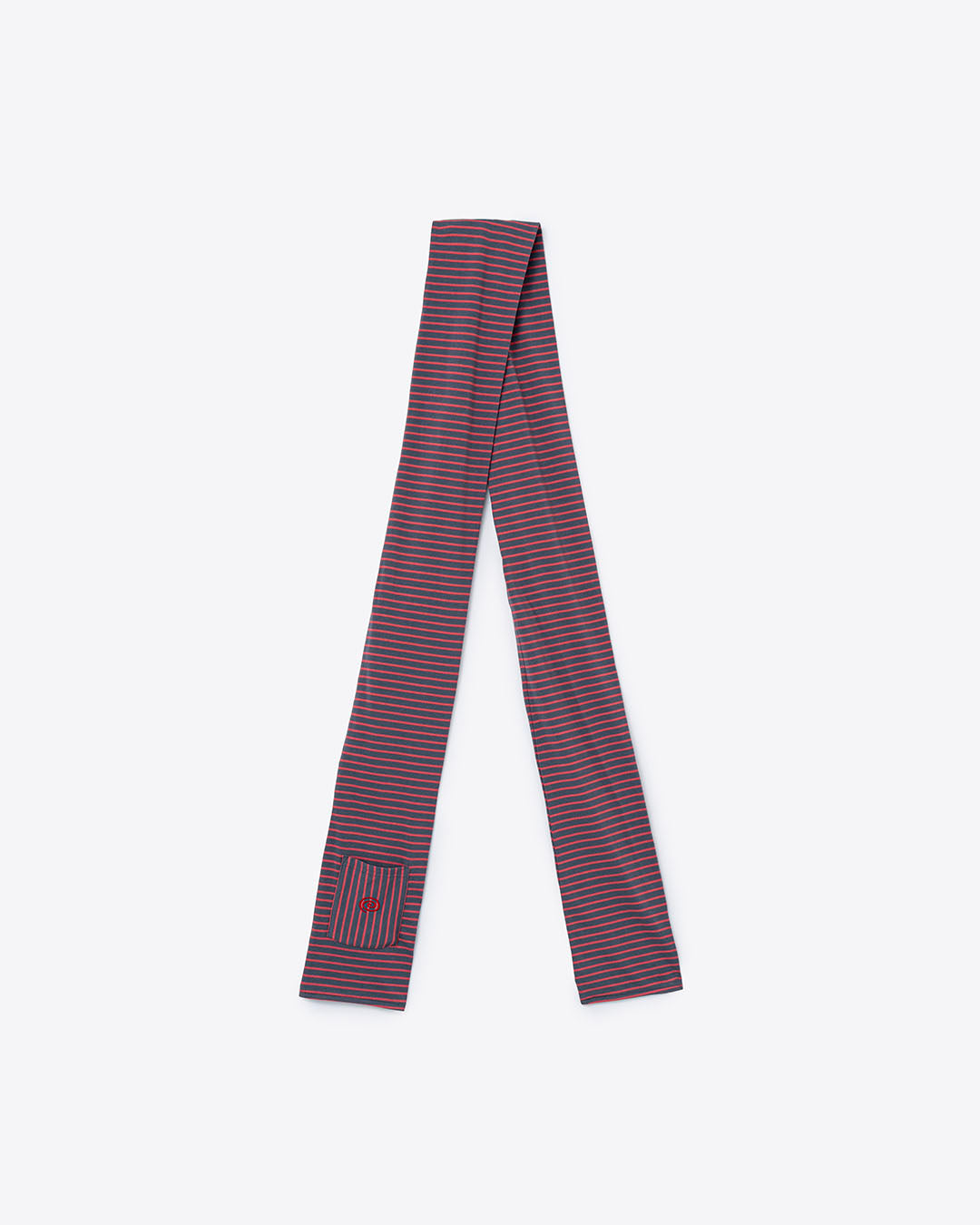 【SOL】BORDER SCARF - GRAY&RED