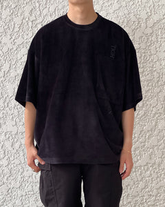 【TIGHTBOOTH】STRAIGHT UP VELOUR T-SHIRT - BLACK