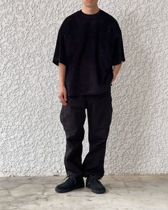 【TIGHTBOOTH】STRAIGHT UP VELOUR T-SHIRT - BLACK