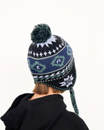 Load image into Gallery viewer, [THISISNEVERTHAT] POM EARFLAP BEANIE - BLACK 
