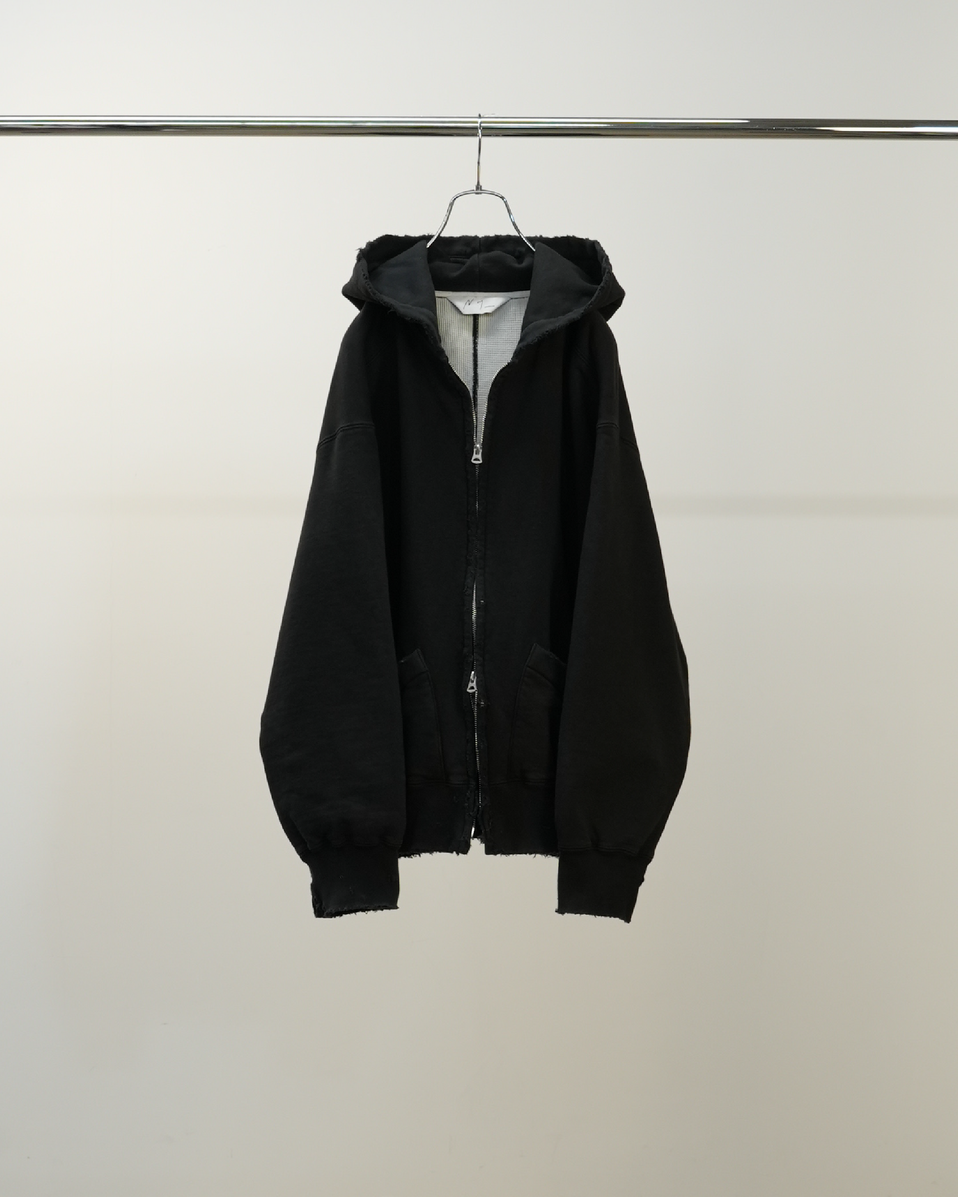 【ANCELLM】ZIP UP HOODIE - BLACK