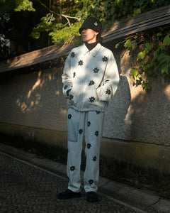 【NOMA T.D.】FLOWER HAND EMBROIDERY PANTS - INDIGO / BLACK