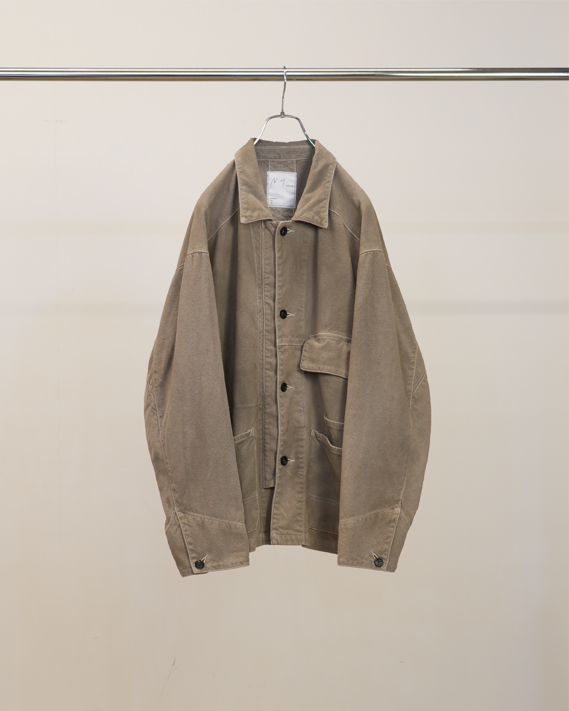 [ANCELLM] C/R DUCK COVERALL JACKET - GREIGE