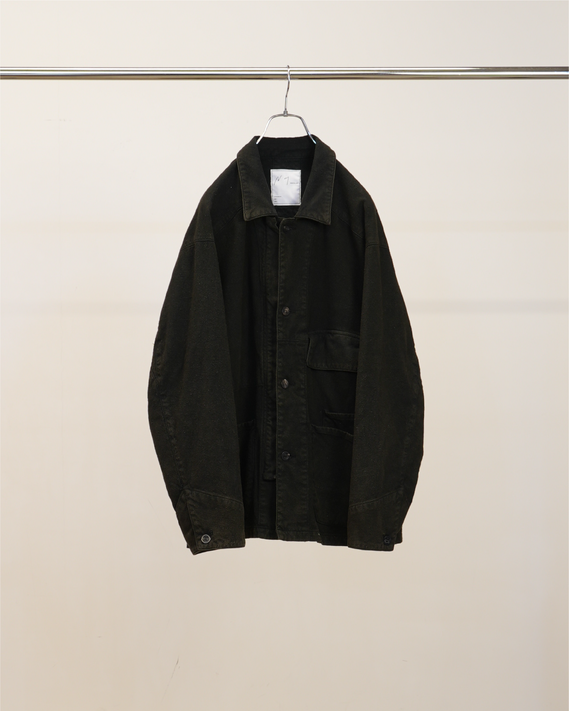 【ANCELLM】C/R DUCK COVERALL JACKET - BLACK