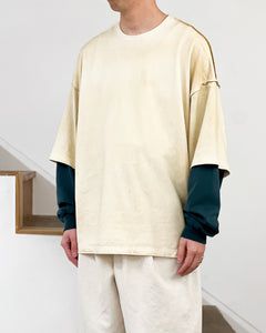 【REFOMED】10WASH REVERSIBLE L/S TEE - NATURAL×GREEN