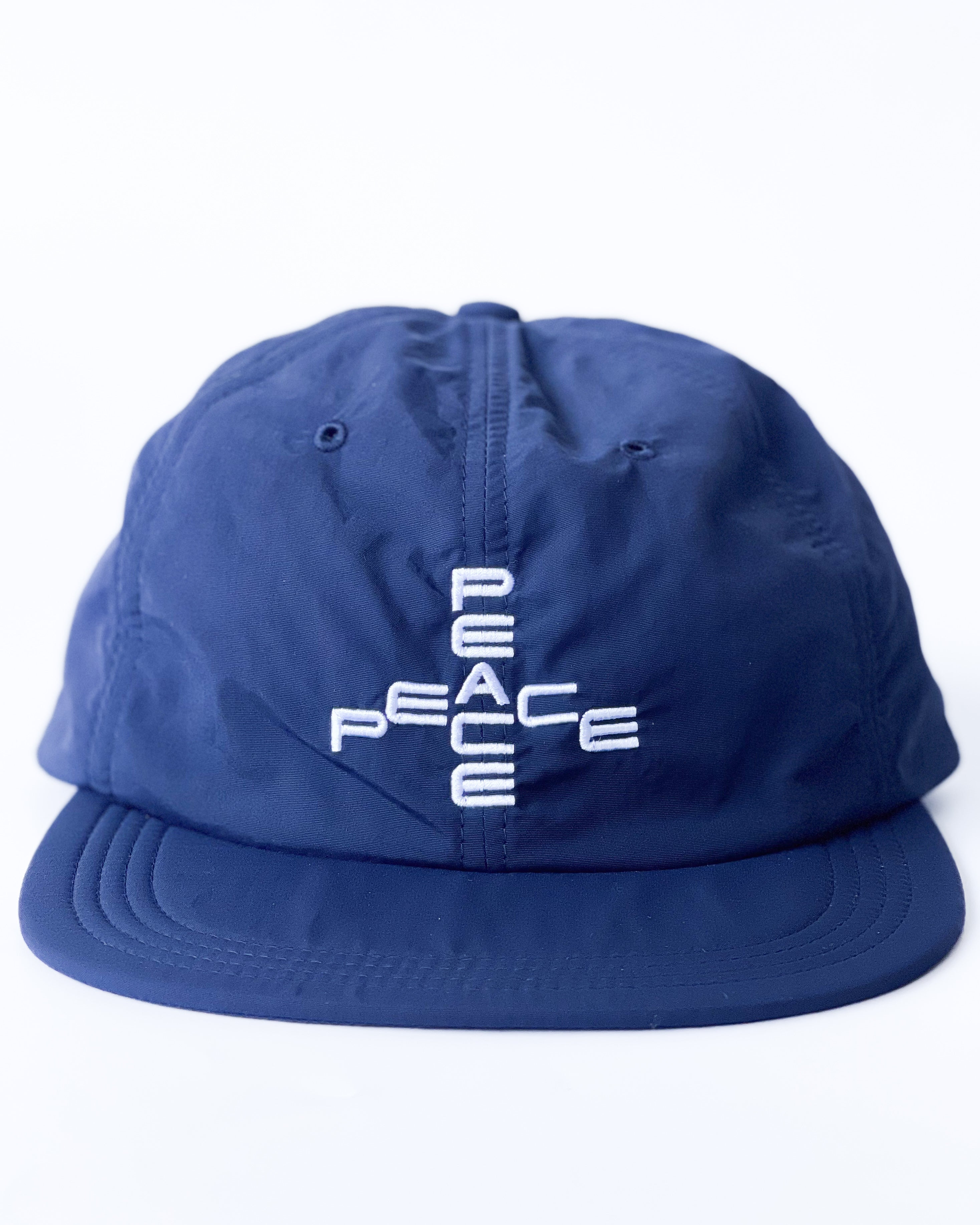 GARBAGE】SOFT BRIM 6 PANEL CAP (PEACE) - NAVY(WHITE EMB) – pan