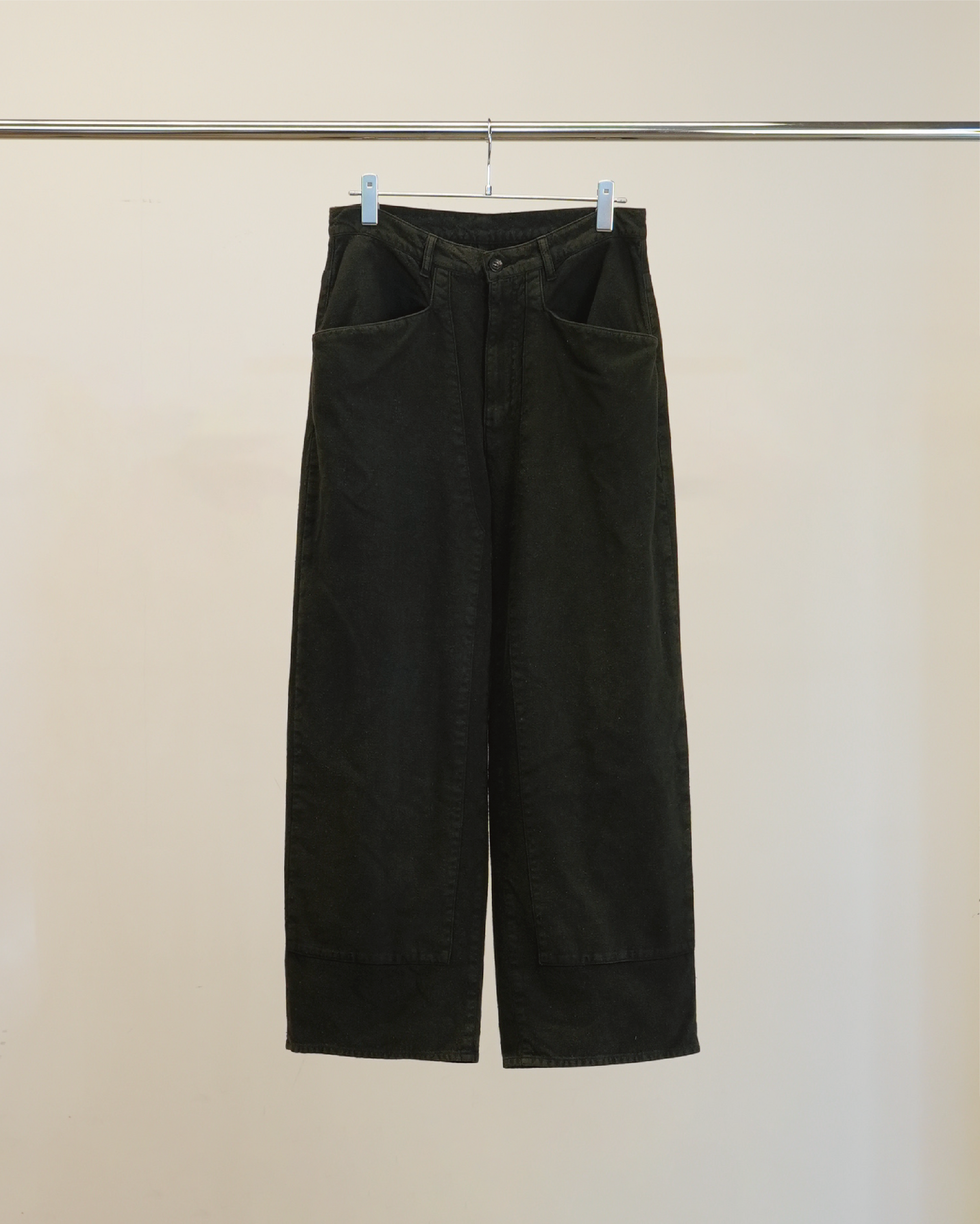 【ANCELLM】C/R DUCK DOUBLEKNEE PANTS - BLACK