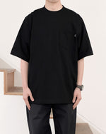 Load image into Gallery viewer, [LQQK STUDIO] S/S RUGBY WEIGHT POCKET TEE - BLACK
