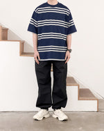 Load image into Gallery viewer, 【LQQK STUDIO】S/S RUGBY WEIGHT POCKET TEE - NAVY×GREY
