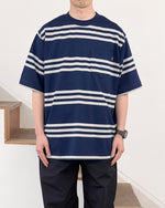Load image into Gallery viewer, 【LQQK STUDIO】S/S RUGBY WEIGHT POCKET TEE - NAVY×GREY
