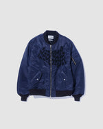 画像をギャラリービューアに読み込む, 【NOMA T.D.】HAND EMBROIDERY LEOPARD FLIGHT JACKET - NAVY
