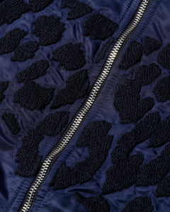 【NOMA T.D.】HAND EMBROIDERY LEOPARD FLIGHT JACKET - NAVY