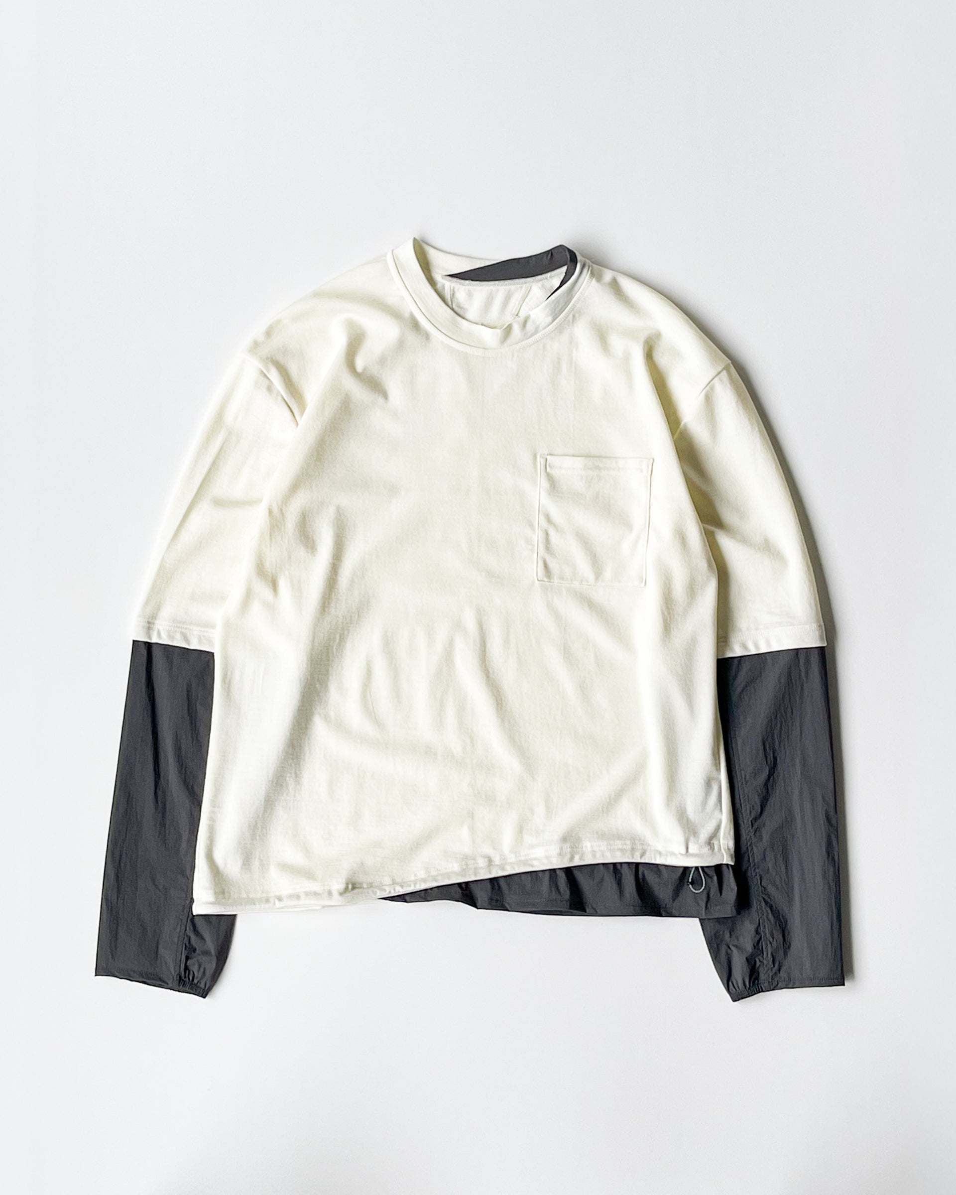 【PASTOR NOVA】FAKE LAYERED L/S TEE - WHITE